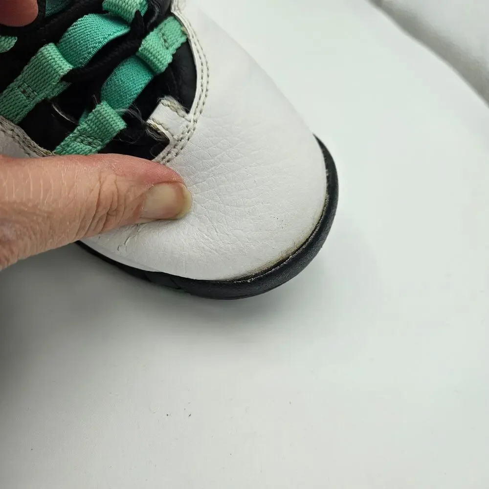 Nike Air Jordan 10 Retro Verde White Green Sneakers‎ Youth 6Y Fair Condition